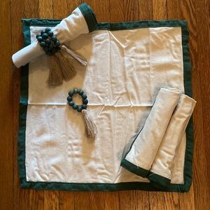 Fabric Napkins with Beaded Rings